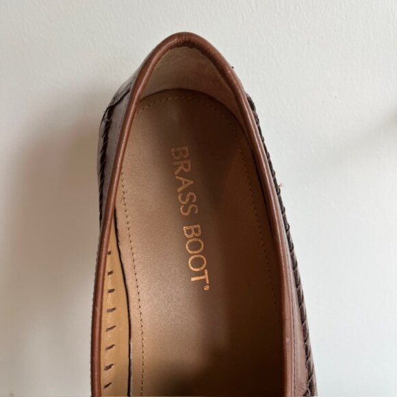 Brass Boot Men's Tassel Leather Brown Loafers - Sz 10M - Picture 4 of 6